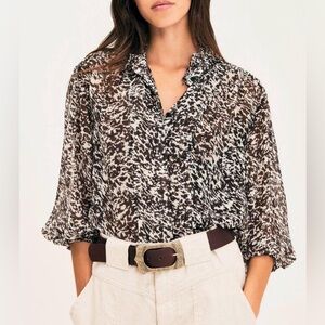 ba&sh Elia shirt black and white button down